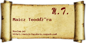 Maicz Teodóra névjegykártya